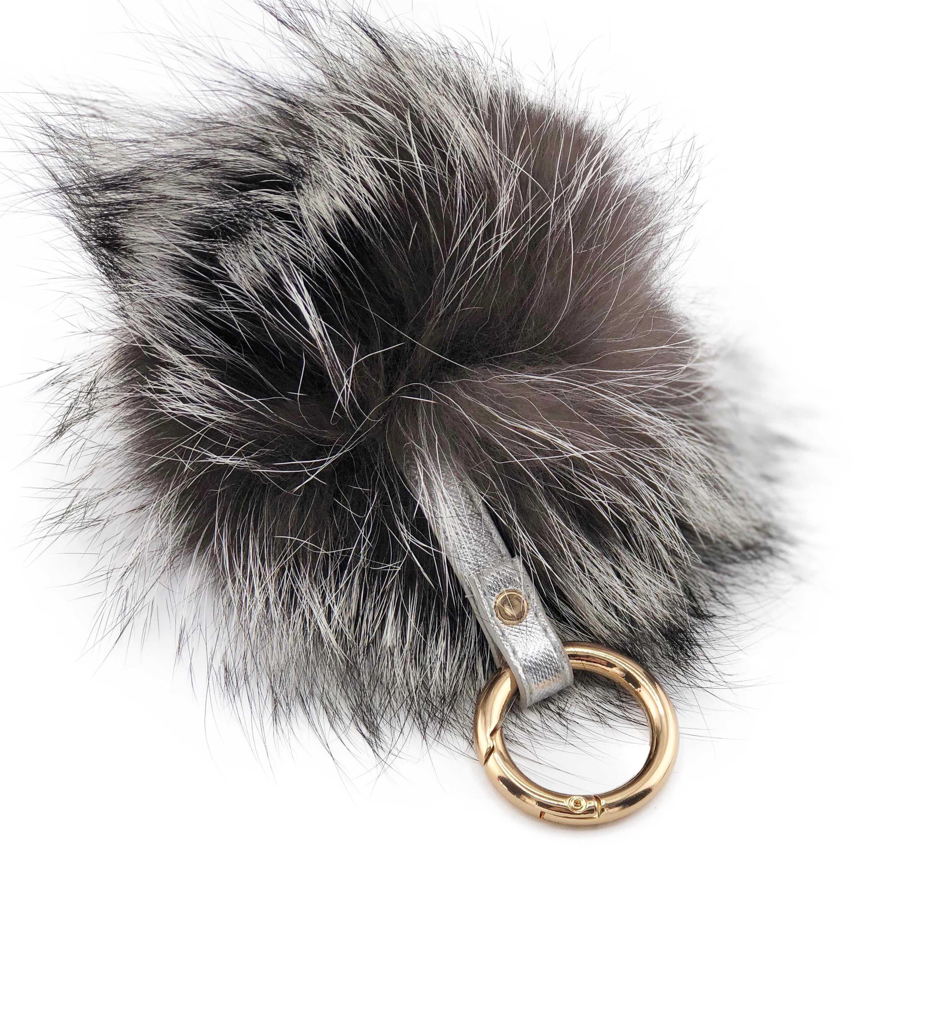 Fluffy Fox Fur Pom Keychain - paulamariecollection
