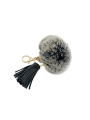 Rex Rabbit Pom Keychain with Leather Tassels - paulamariecollection