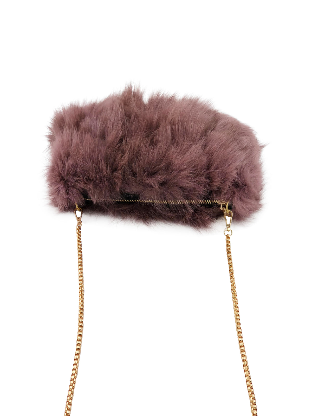 Fox Fur Muff Handbag with Gold Chain - paulamariecollection