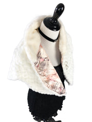 Faux Rabbit and Mink Fur Cape with Pink Design Interior - paulamariecollection