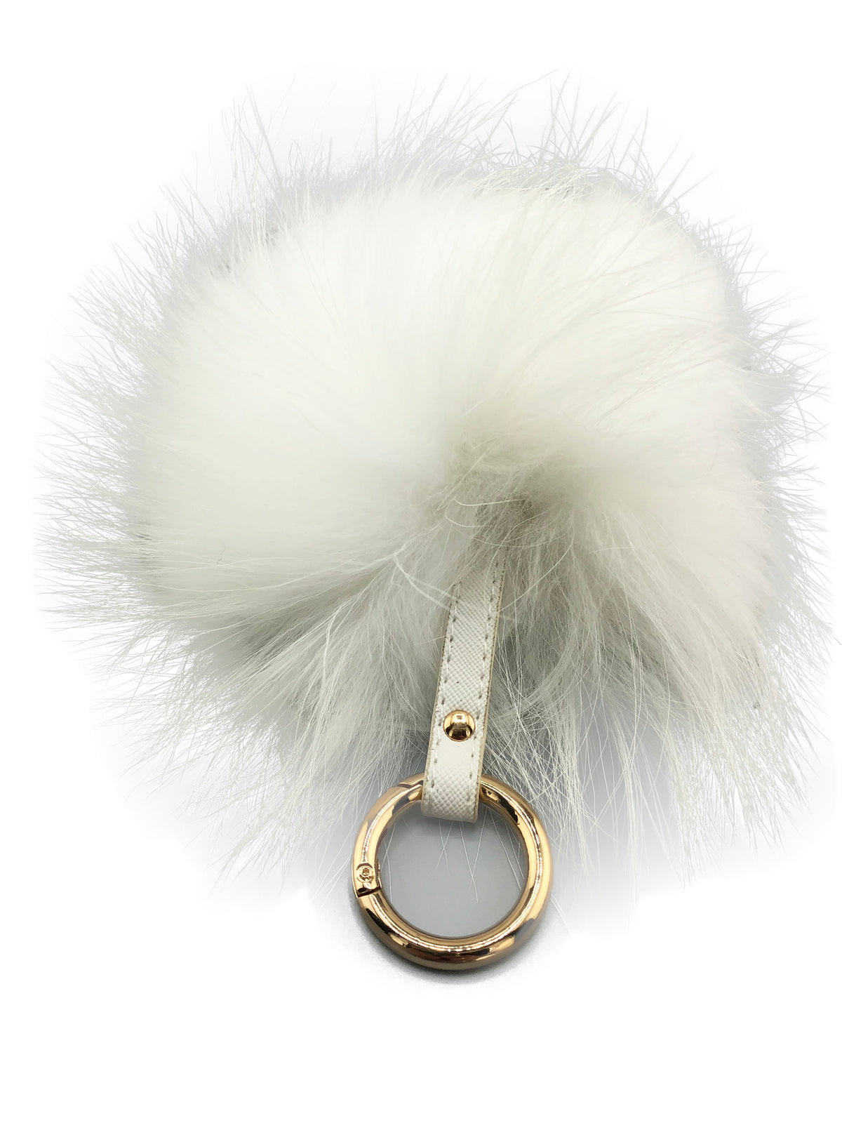 Fluffy Raccoon Fur Pom Keychain - paulamariecollection