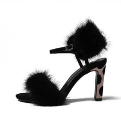 Mink Fur Heels - paulamariecollection