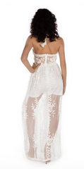 Serenity Long Lace Skirt Dress - White - paulamariecollection
