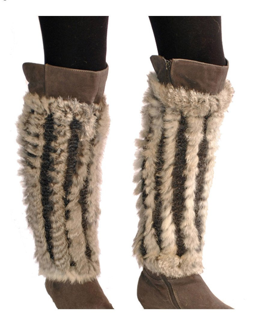 THE LINZI - Knitted Rex Rabbit Boot Cover/Leg Warmer - paulamariecollection