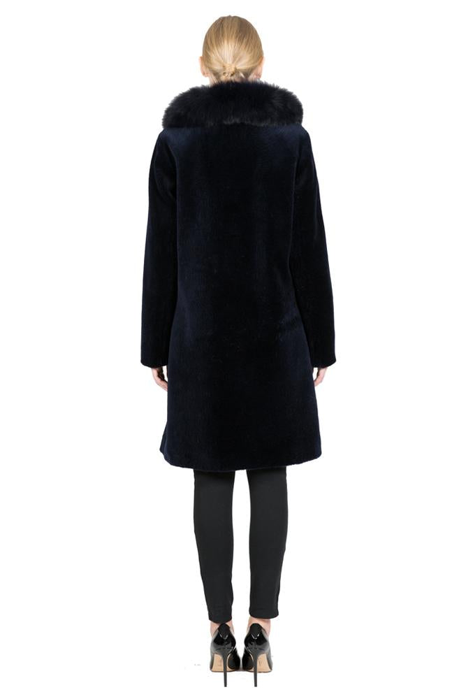 THE FENLAND Sheep Fur Coat with Detachable Fox Collar - paulamariecollection